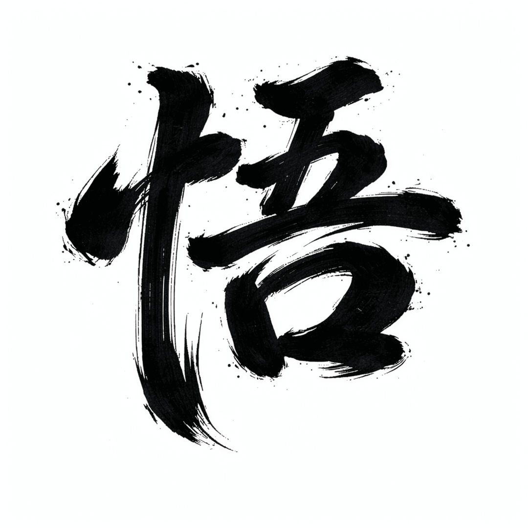 Kanji 悟 — satori, oivallus (sivellintyö)